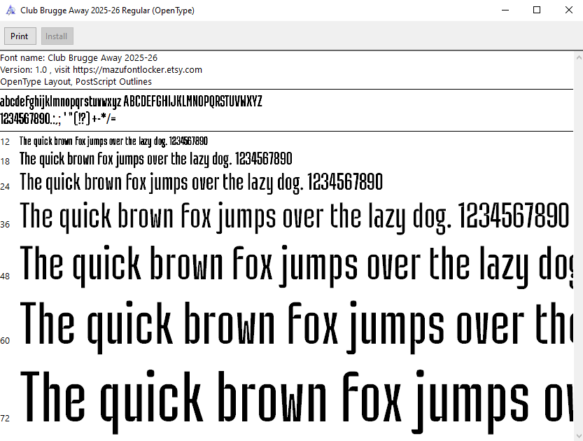 Club Brugge 2025-2026 Font Vector Club Brugge 2025-2026 Font Vector