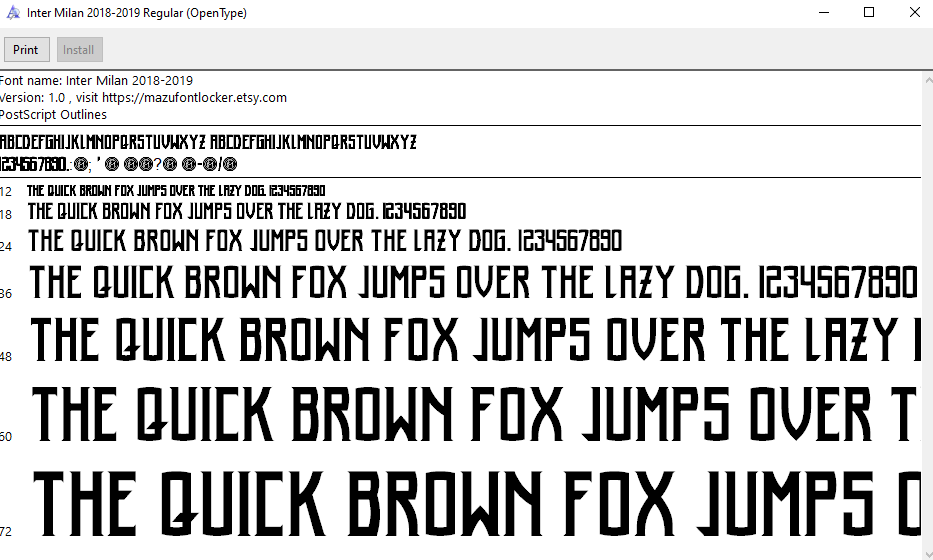 Inter Milan 2018-2019 Font Vector Inter Milan 2018-2019 Font Vector