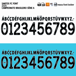 Home Santos FC 2025 Font Vector