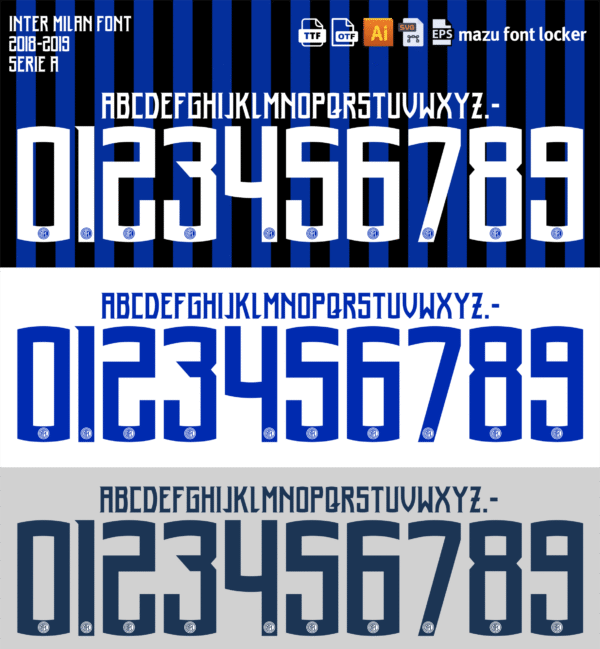 Inter Milan 2018-2019 Font Vector (AI, EPS, SVG, TTF) – #1 Authentic Style