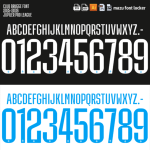 Club Brugge 2025-2026 Font Vector