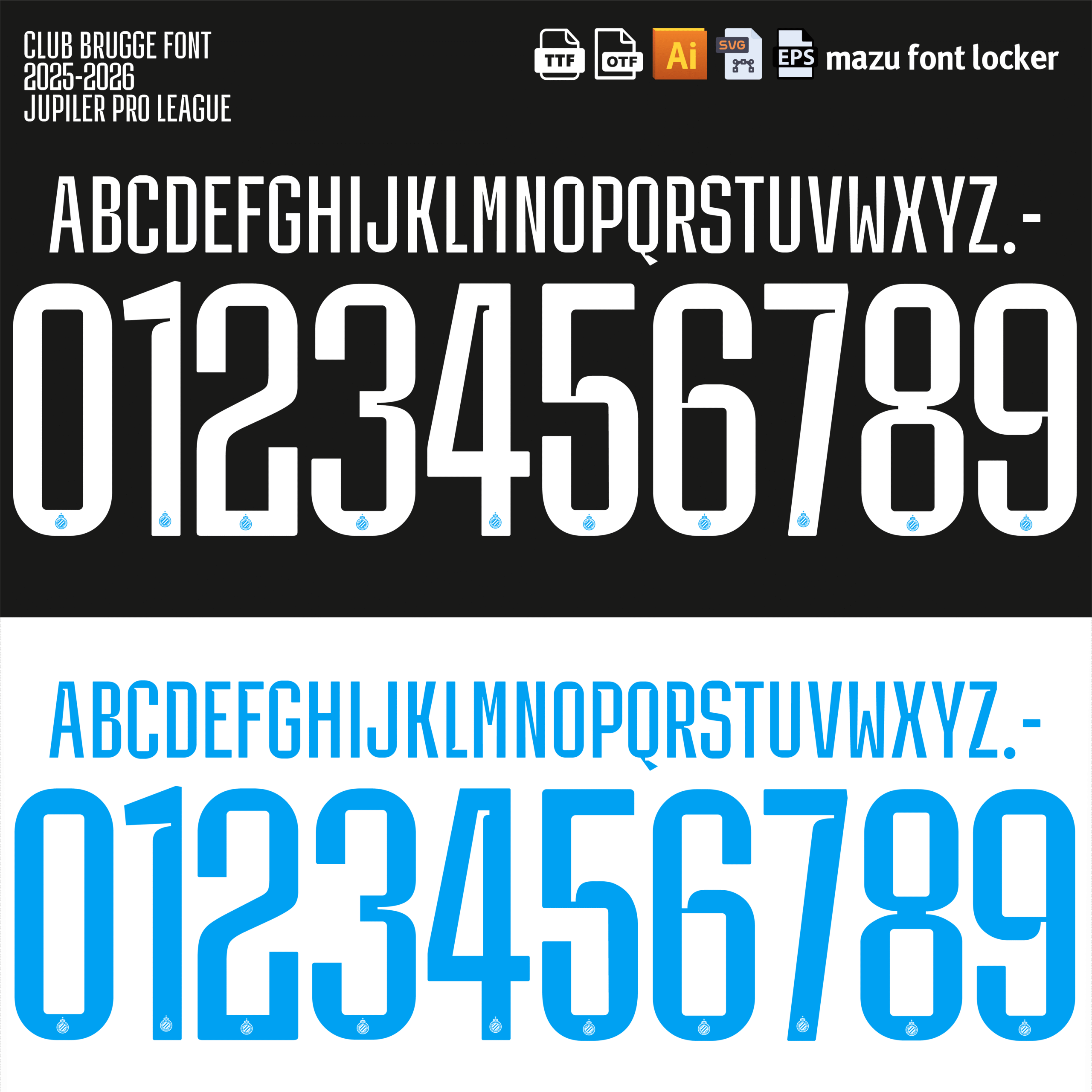 Club Brugge 2025-2026 Font Vector Club Brugge 2025-2026 Font Vector