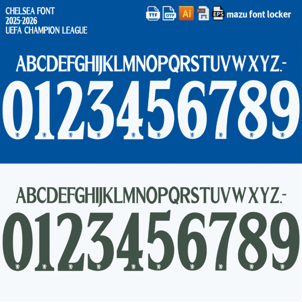 Chelsea 2025-2026 Font Vector (AI, EPS, SVG, TTF) – #1 Authentic Style