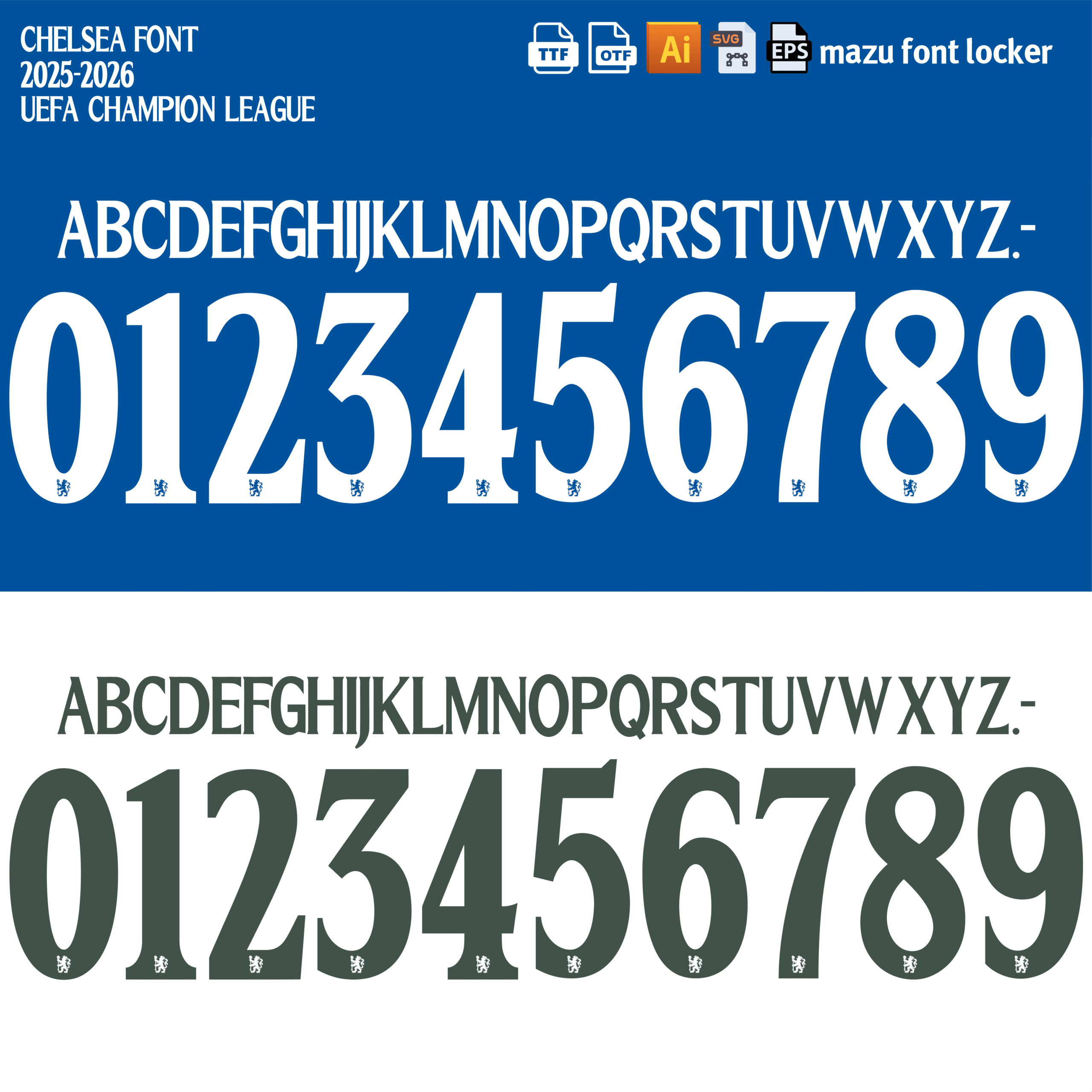 Chelsea 2025-2026 Font Vector shaving kit