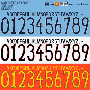 Manchester City KidSuper 2025-2026 Font Vector