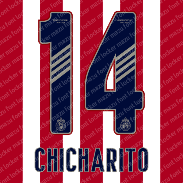 Chivas Guadalajara 2024-25 Font Vector