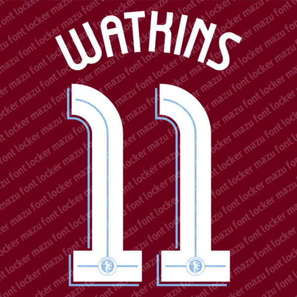 Aston Villa 2024-25 Font Vector