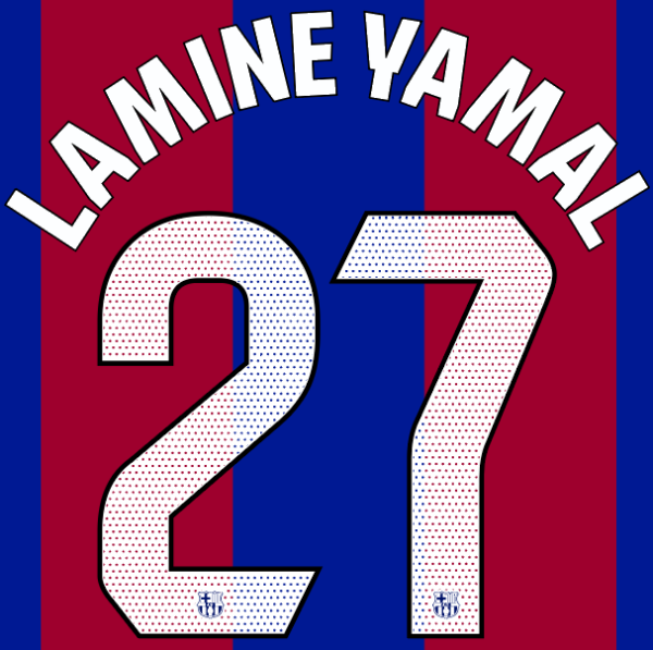 Barcelona 2023-24 Home, Away & Third Font Vector (Digital Download)