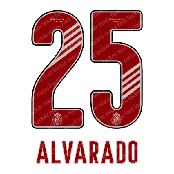 Chivas Guadalajara 2024-25 Font Vector