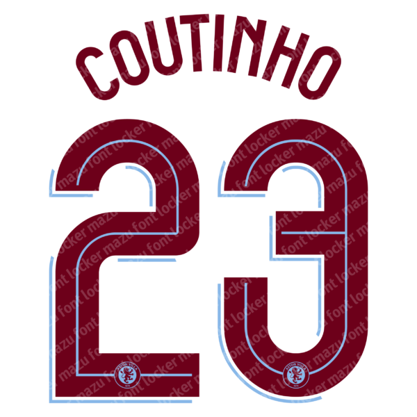 Aston Villa 2024-25 Font Vector
