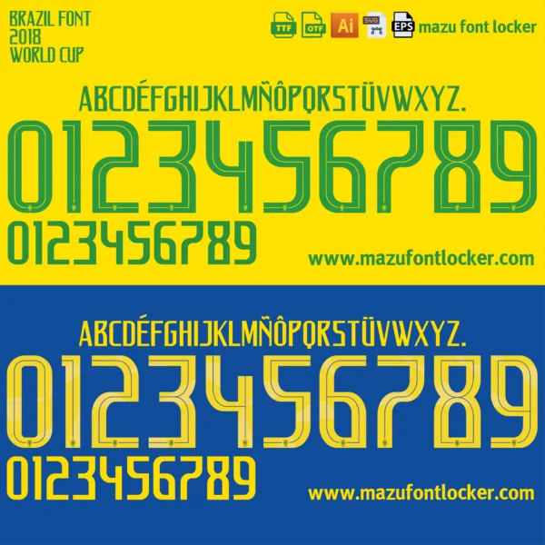 Brazil World Cup 2018 Font Vector – Legendary Seleção Golden Masterpiece