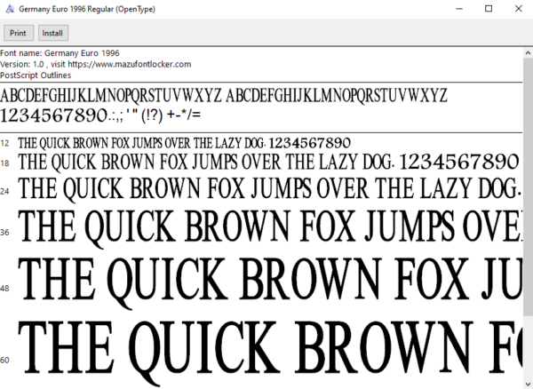 Germany Euro 1996 Font Vector (AI, EPS, SVG, TTF) – #1 Authentic Style