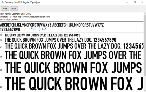 Germany Euro 2012 Font Vector