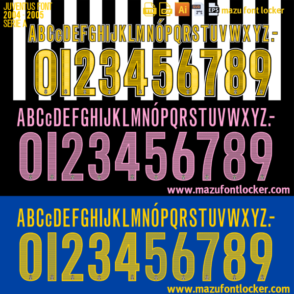 Juventus 2004-2005 Font Vector (AI, EPS, SVG, TTF) – #1 Authentic Style