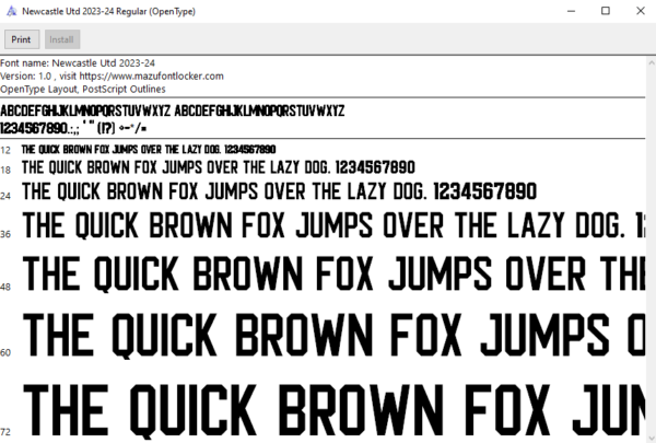 Newcastle United 2023-2024 Font Vector (AI, EPS, SVG, TTF) – #1 Authentic Style