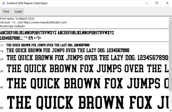 Scotland World Cup 2026 Font Vector (AI, EPS, SVG, TTF) – #1 Authentic Style