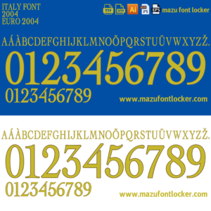 italy euro 2004 font vector