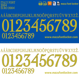 Italy Euro 2004 Font Vector