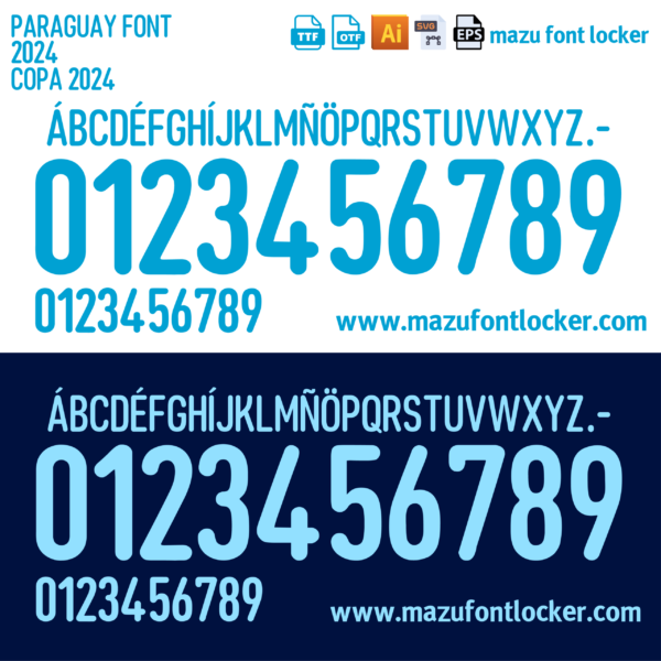 Paraguay 2024 Font Vector