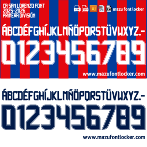CA San Lorenzo 2025-26 Font Vector