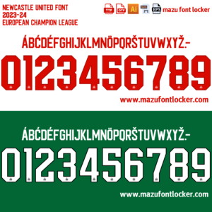 newcastle united 2023 24 font vector