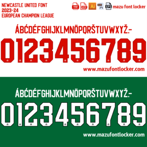 Newcastle Utd. 2023-24 Font Vector