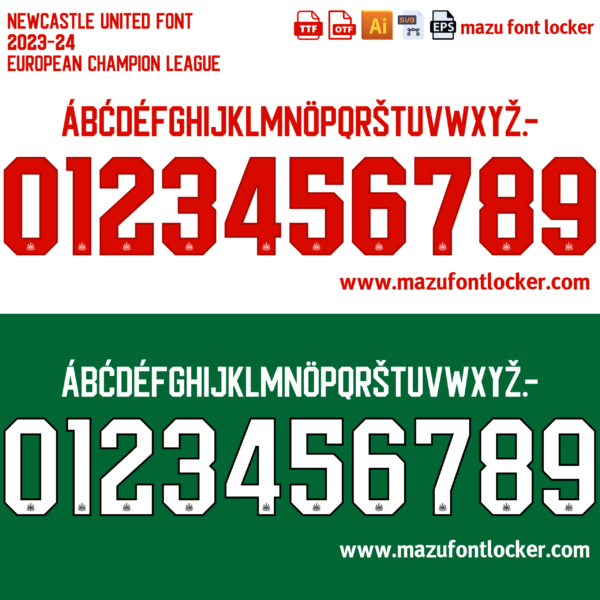 Newcastle United 2023-2024 Font Vector (AI, EPS, SVG, TTF) – #1 Authentic Style