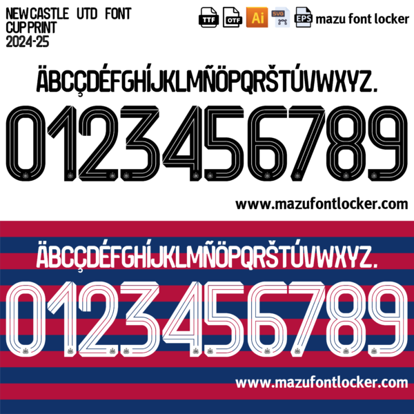 Newcastle United 2024-2025 Font Vector (AI, EPS, SVG, TTF) – #1 Authentic Style