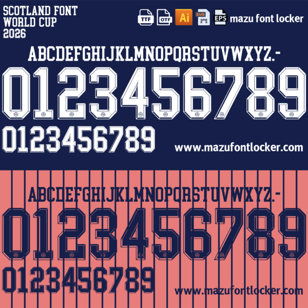 Scotland World Cup 2026 Font Vector (AI, EPS, SVG, TTF) – #1 Authentic Style