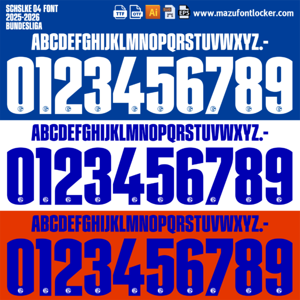Schalke 04 2025-2026 Font Vector (AI, EPS, SVG, TTF) – #1 Authentic Style