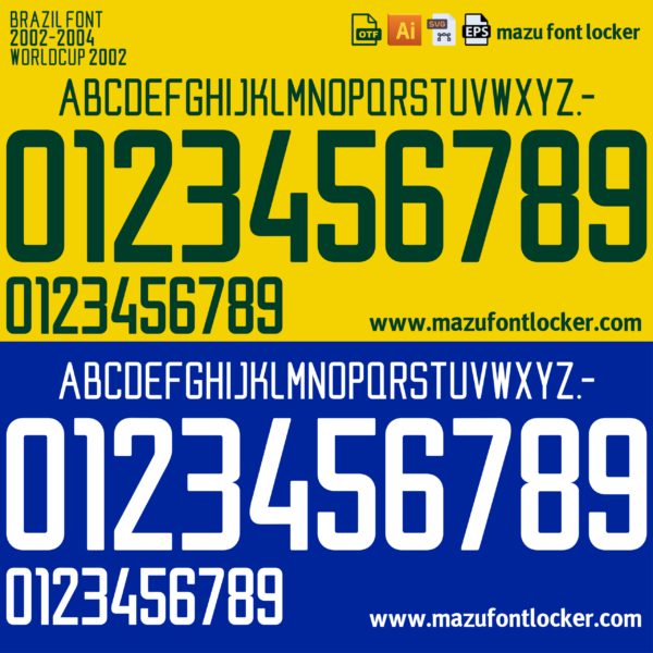 Brazil World Cup 2002 Font Vector (AI, EPS, SVG, TTF) – #1 Authentic Style