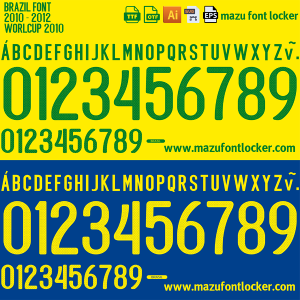 Brazil World Cup 2010 Font Vector (AI, EPS, SVG, TTF) – #1 Authentic Style
