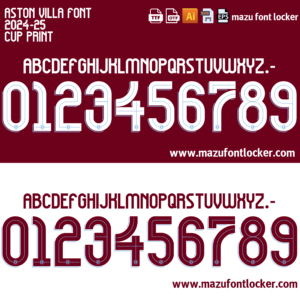 aston villa 2024 25 font vector
