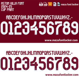 Aston Villa 2024-25 Font Vector