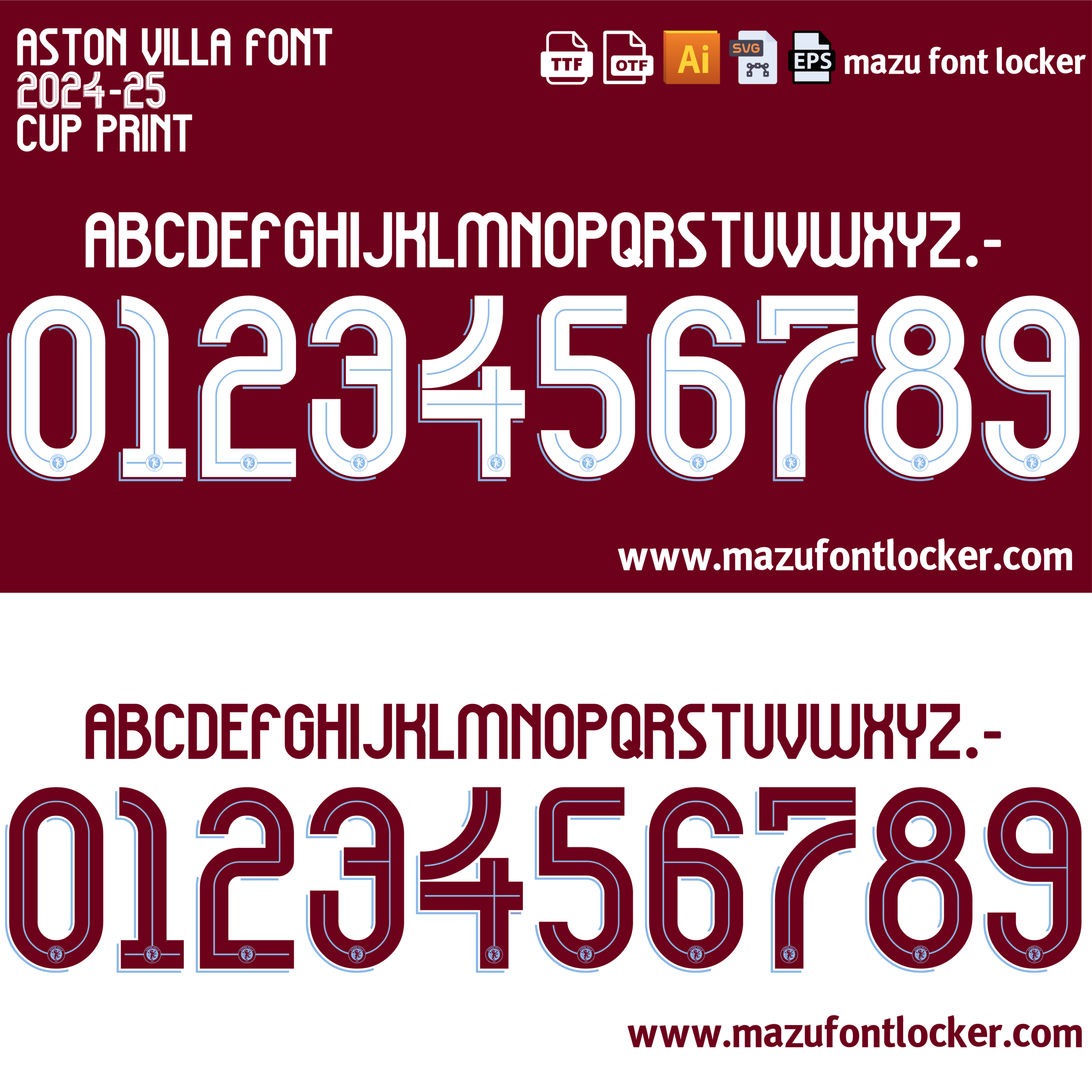 aston villa 2024 25 font vector aston villa 2024 25 font vector