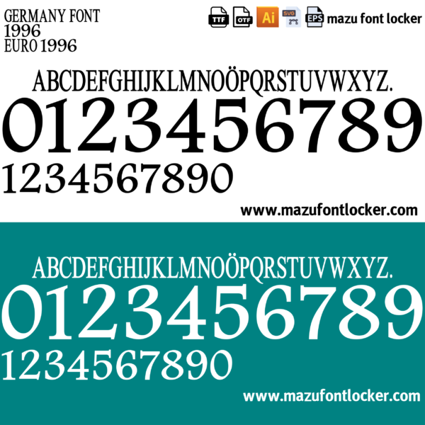 Germany Euro 1996 Font Vector (AI, EPS, SVG, TTF) – #1 Authentic Style