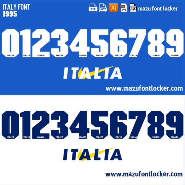 Italy 1995 Font Vector (AI, EPS, SVG, TTF) – #1 Authentic Style