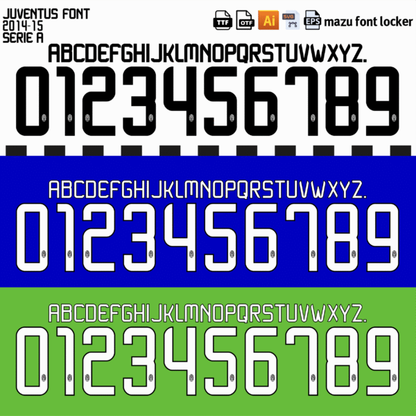 Juventus 2014-2015 Font Vector (AI, EPS, SVG, TTF) – #1 Authentic Style