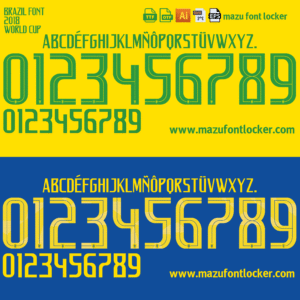 brazil world cup 2018 font vector : (digital download)