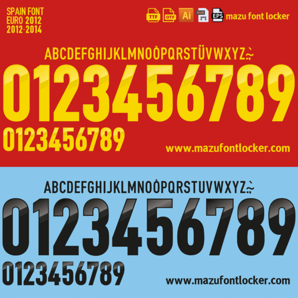 Spain Euro 2012 Font Vector