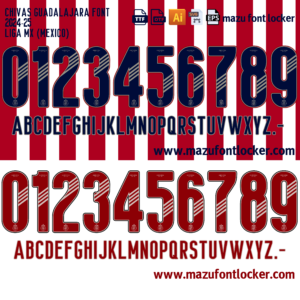 chivas guadalajara 2024 25 font vector