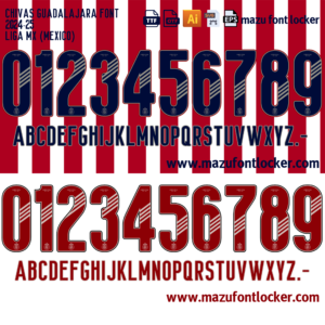 Chivas Guadalajara 2024-25 Font Vector