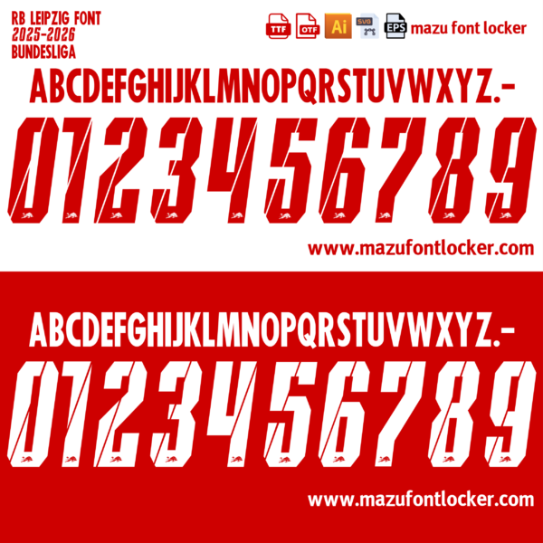 RB Leipzig 2025-2026 Font Vector (AI, EPS, SVG, TTF) – #1 Authentic Style