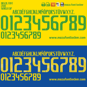Brazil World Cup 2018 Font Vector