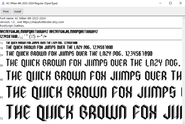 AC Milan 4th 2023-24 Font Vector – Stunning Special Edition