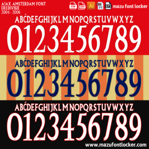 Ajax Amsterdam 2004-2006 Font Vector – Legendary De Godenzonen