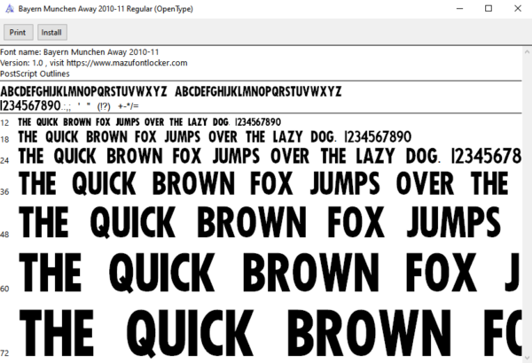 Bayern Munchen 2010-11 Font Vector
