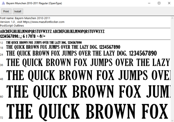 Bayern Munchen 2010-11 Font Vector
