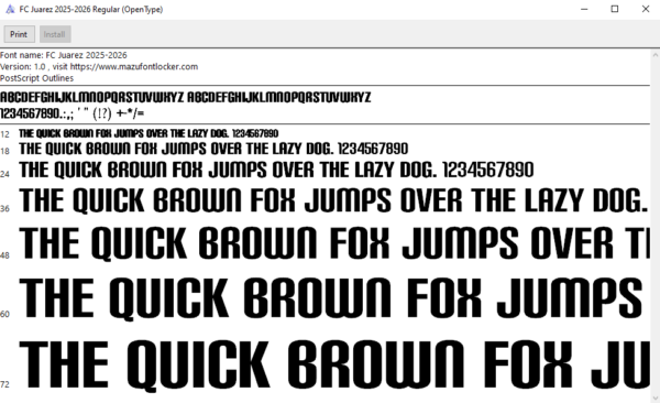 FC Juarez 2025-26 Font Vector