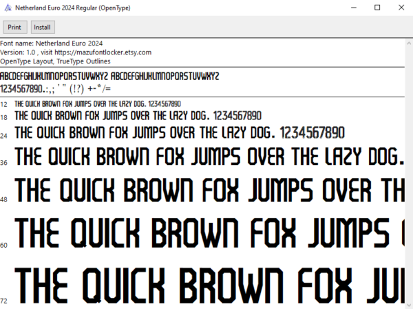 Netherland Euro 2024 Font Vector